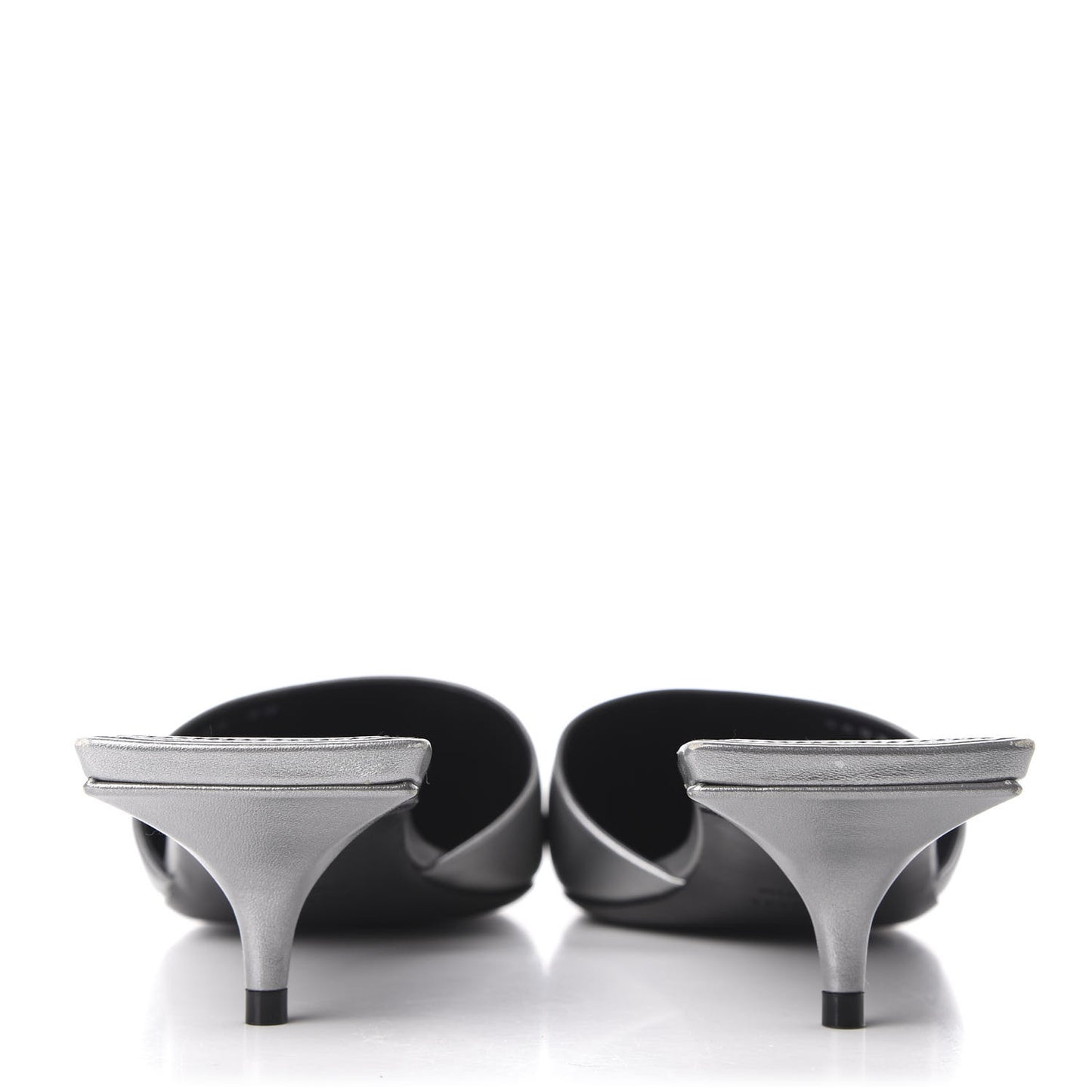Calfskin BB Pointy Toe Mule 10 Gray