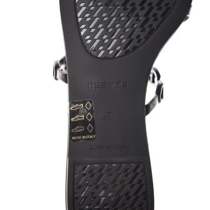 Hermes Rubber Chaine d'Ancre Rivage Sandals 37 Black 6 of 8