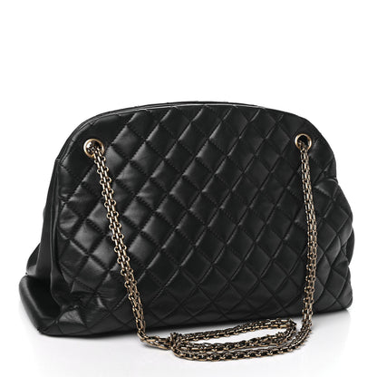 Chanel Lambskin Quilted Large Just Mademoiselle Bowling Bag Black 2 of 6