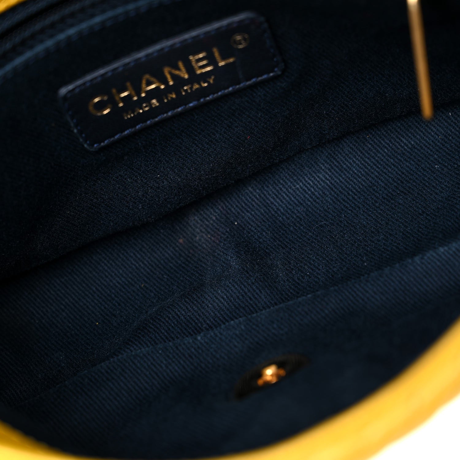 Chanel Calfskin Chevron Quilted Small Surpique Flap Yellow 13 of 16