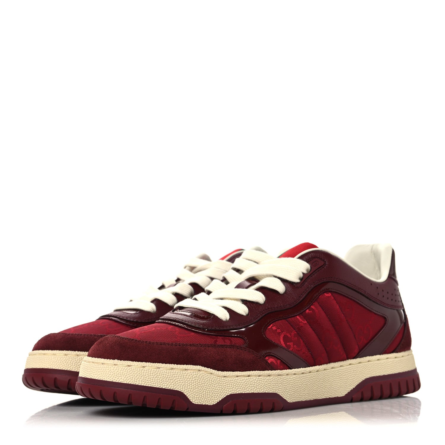 Gucci Calfskin GG Monogram Re-Web Womens Sneakers 40.5 Rosso Ancora 4 of 10