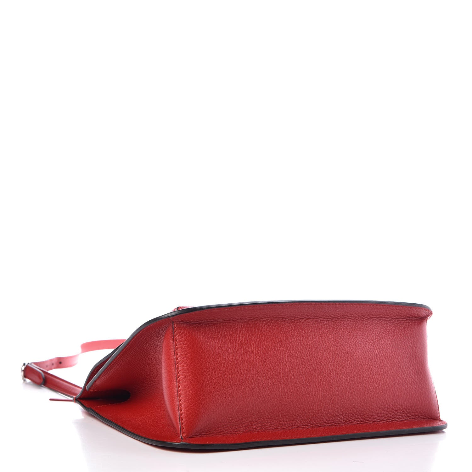 Gucci Pebbled Calfskin Medium Bamboo Daily Flap Shoulder Bag Red 4 of 9