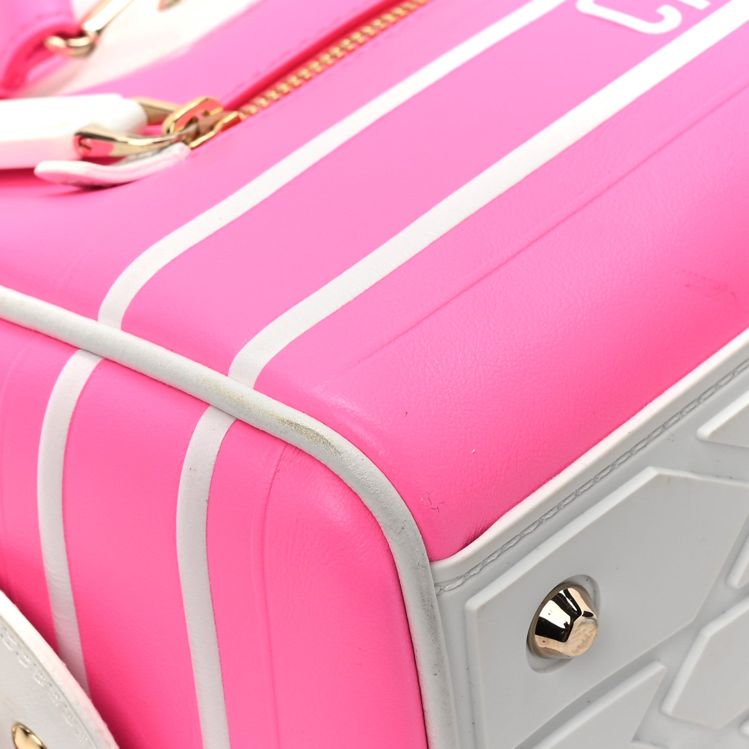 Christian Dior Calfskin Small Dior Vibe Zip Bowling Bag Pink Multicolor 11 of 12