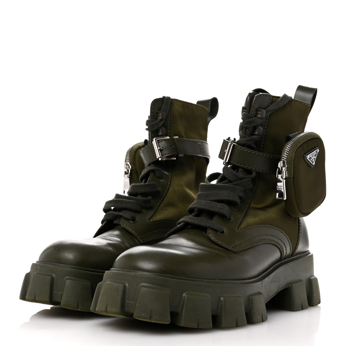 Spazzolato Rois Re-Nylon Metal Triangle Logo Mens Monolith Pouch Pocket 55mm Boots 8 Militare