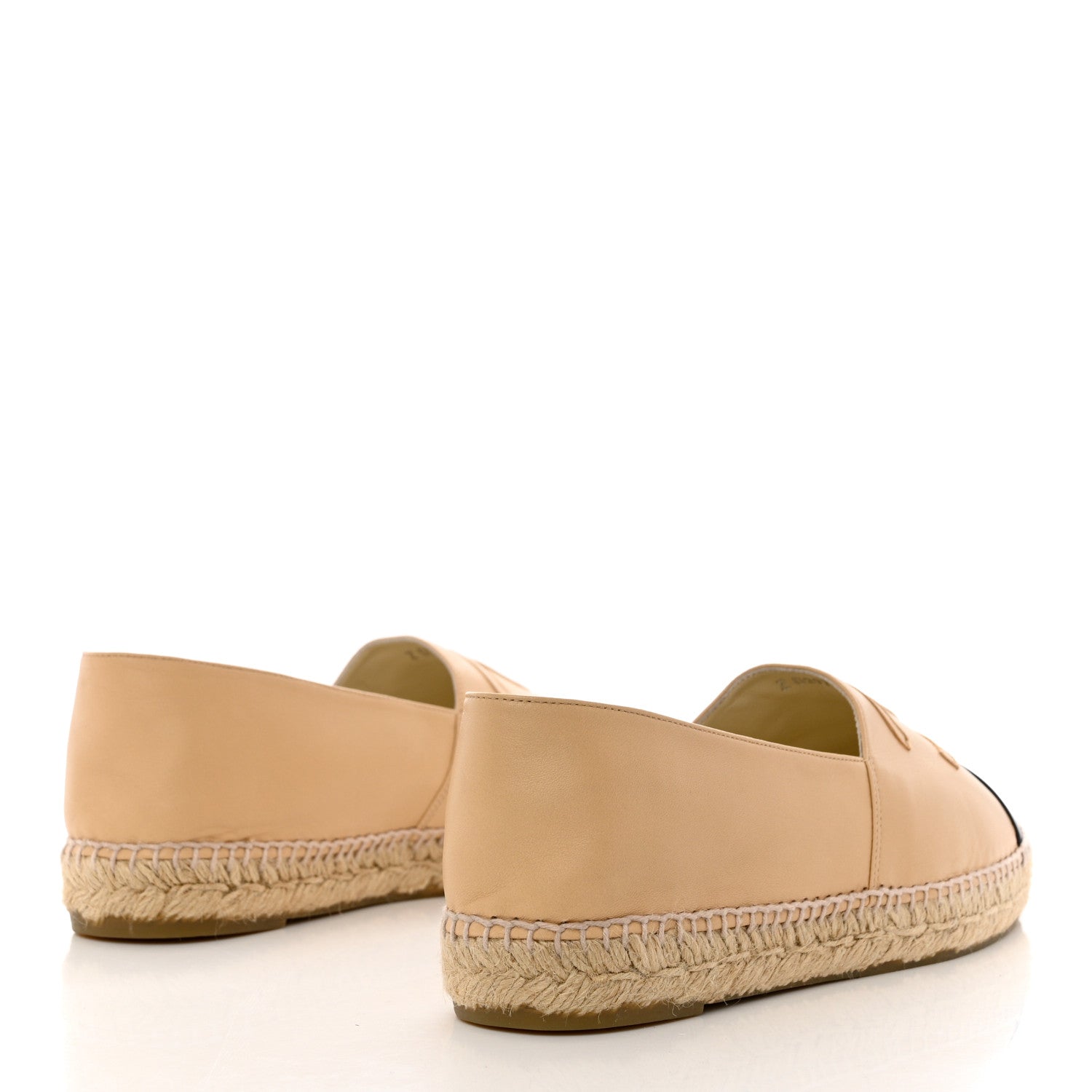 Chanel Lambskin CC Espadrilles 42 Beige Black 4 of 13