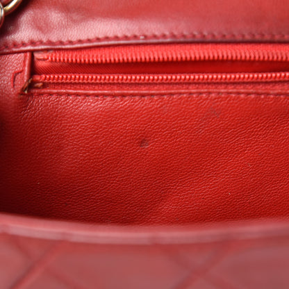 Chanel Lambskin Quilted Tassel Shoulder Flap Bag Red 9 of 19