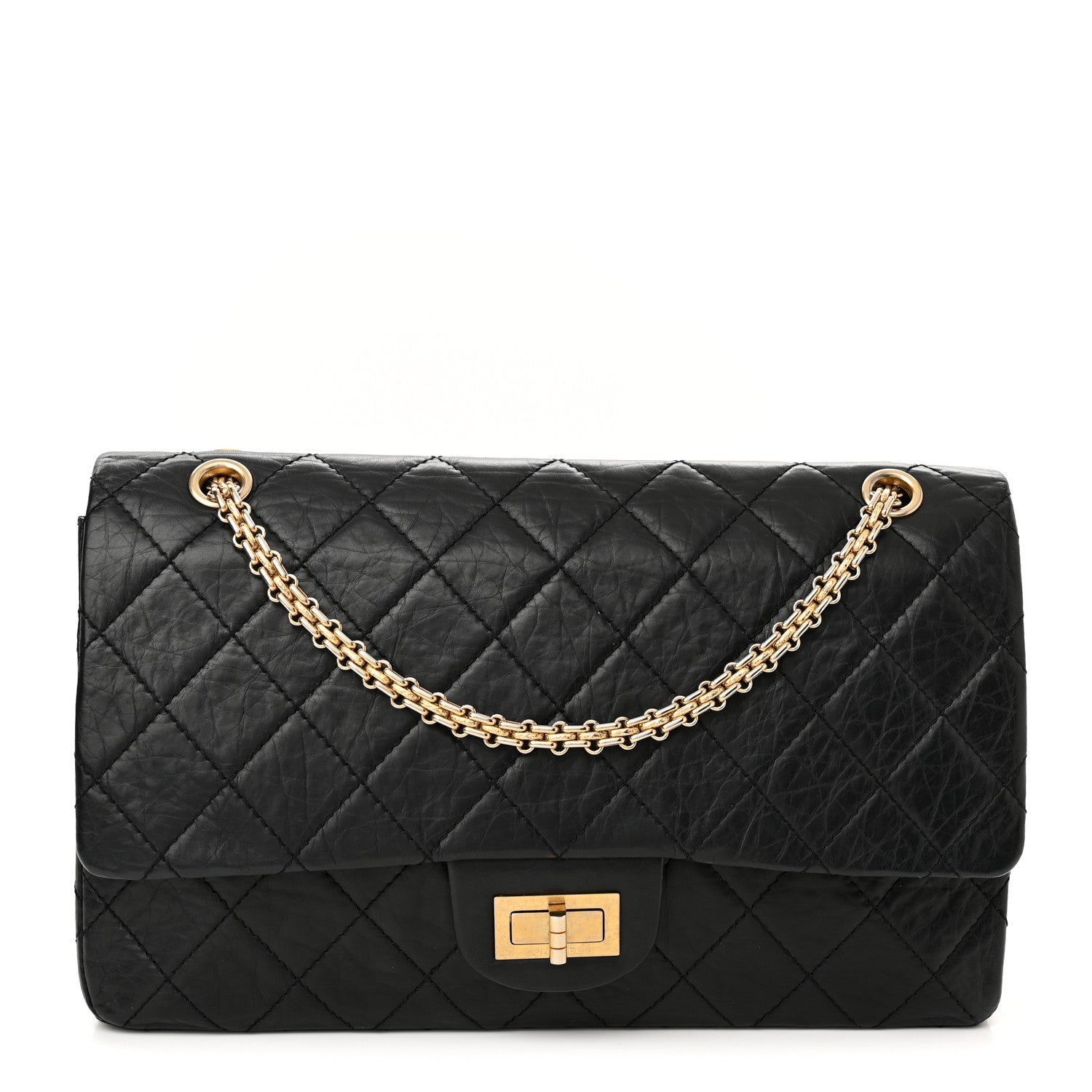 Chanel Aged Calfskin Quilted 50th Anniversary 2.55 Reissue 227 Flap Black 1 of 11