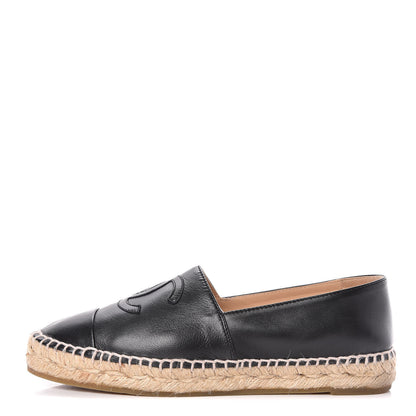 Chanel Lambskin CC Espadrilles 37 Black 1 of 13