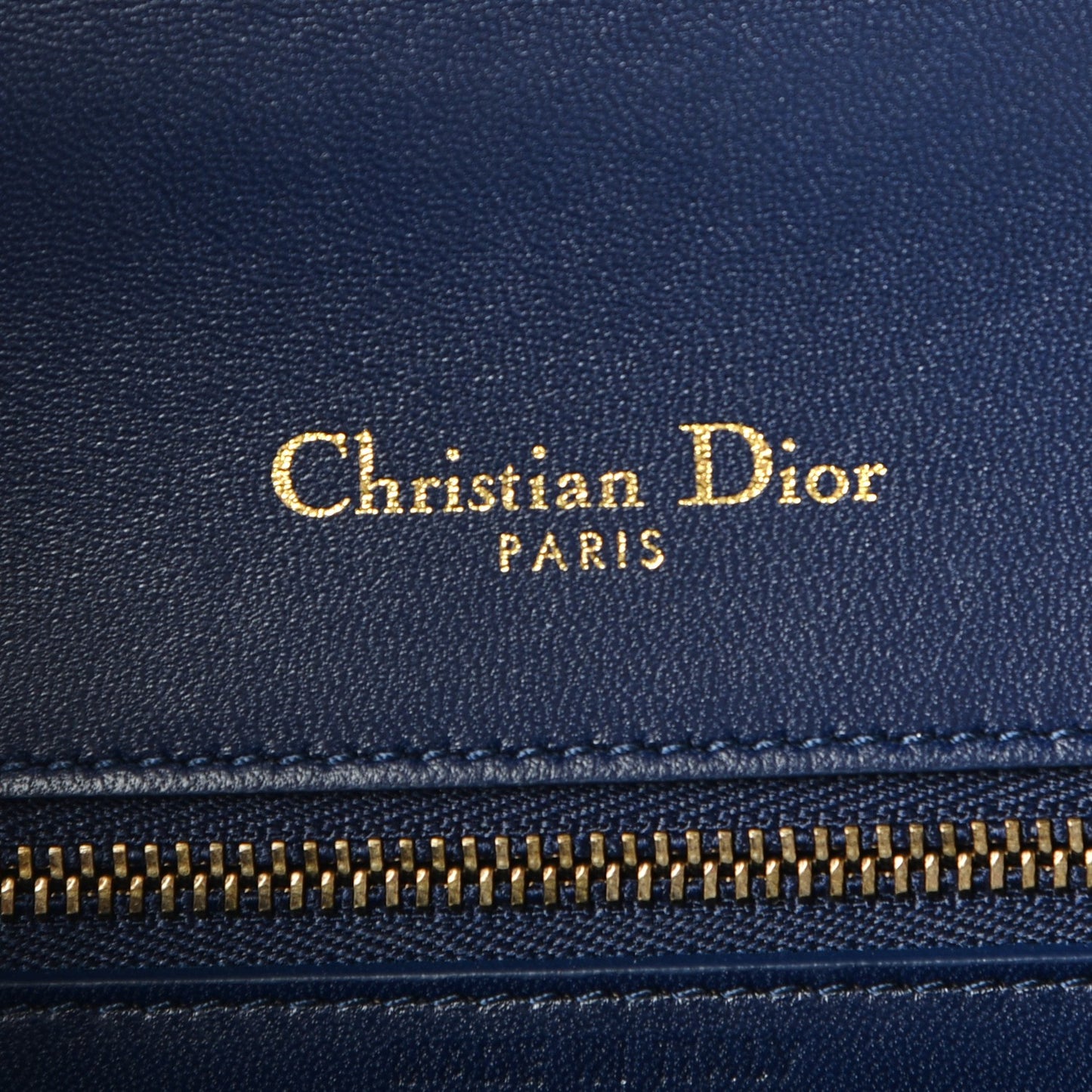 Lambskin Studded Medium Diorama Flap Bag Navy Blue