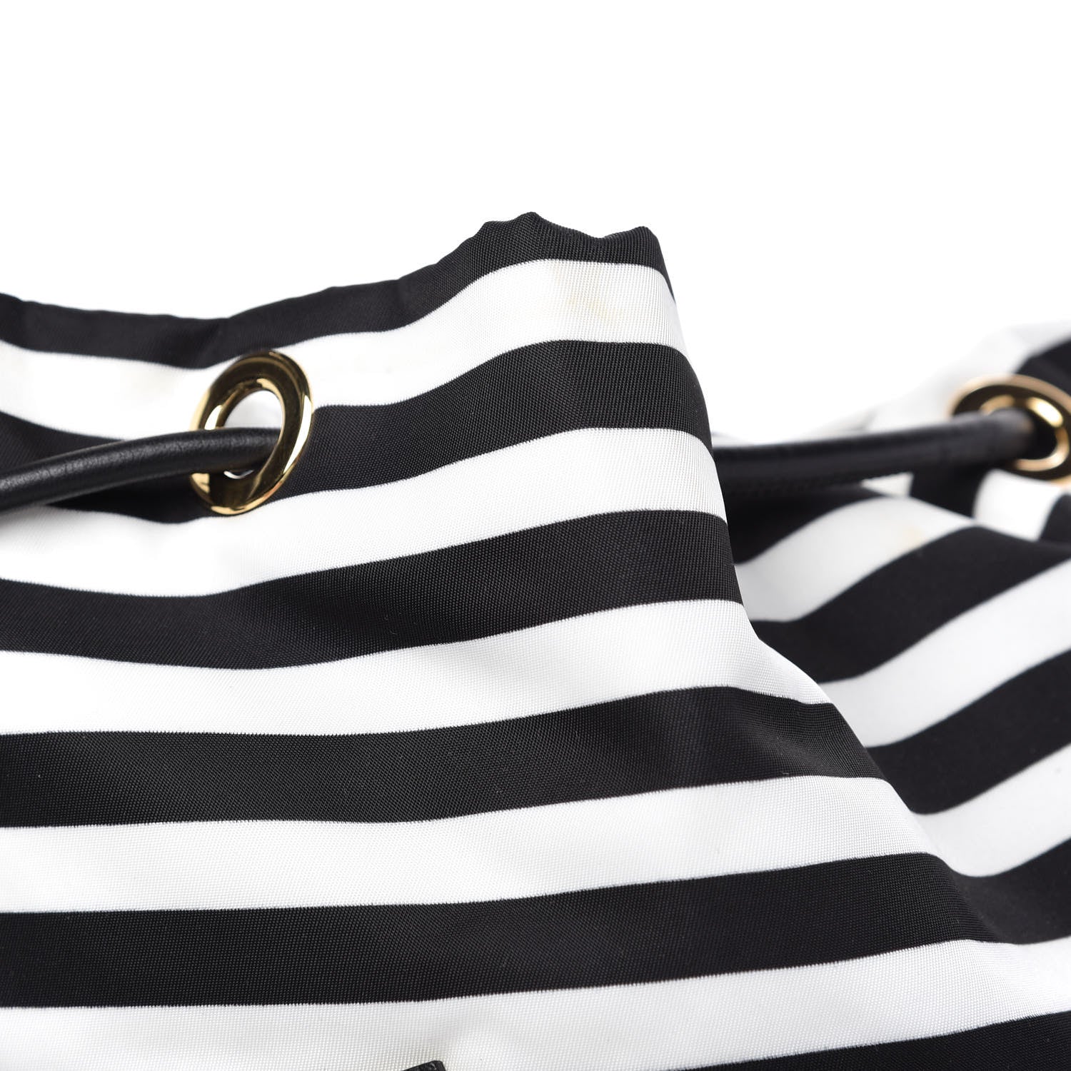 Burberry Nylon Striped Medium Rucksack Backpack Black White 12 of 13