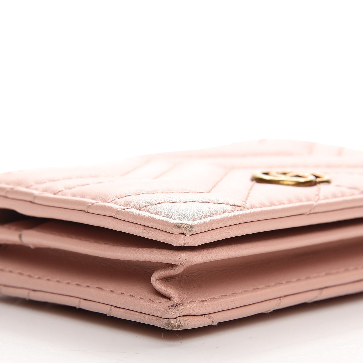 Calfskin Matelasse GG Marmont Card Case Perfect Pink