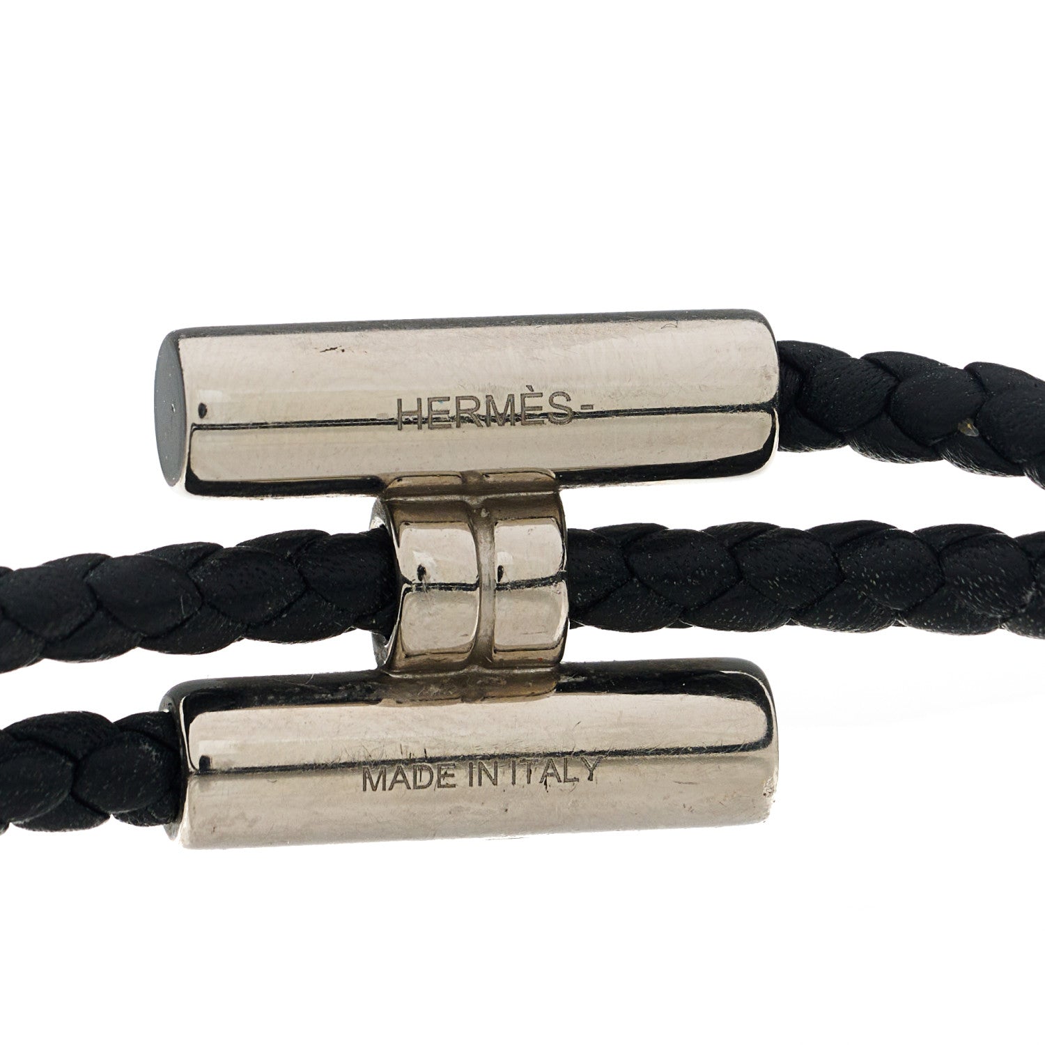 Hermes Swift Double Wrap Cord Tournis Tresse Bracelet Black 3 of 3