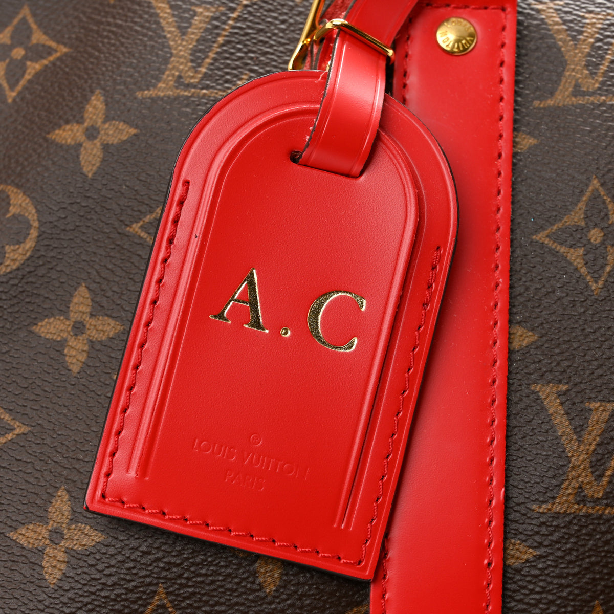 Louis Vuitton Calfskin Monogram Keepall Bandouliere 50 Coquelicot 9 of 13