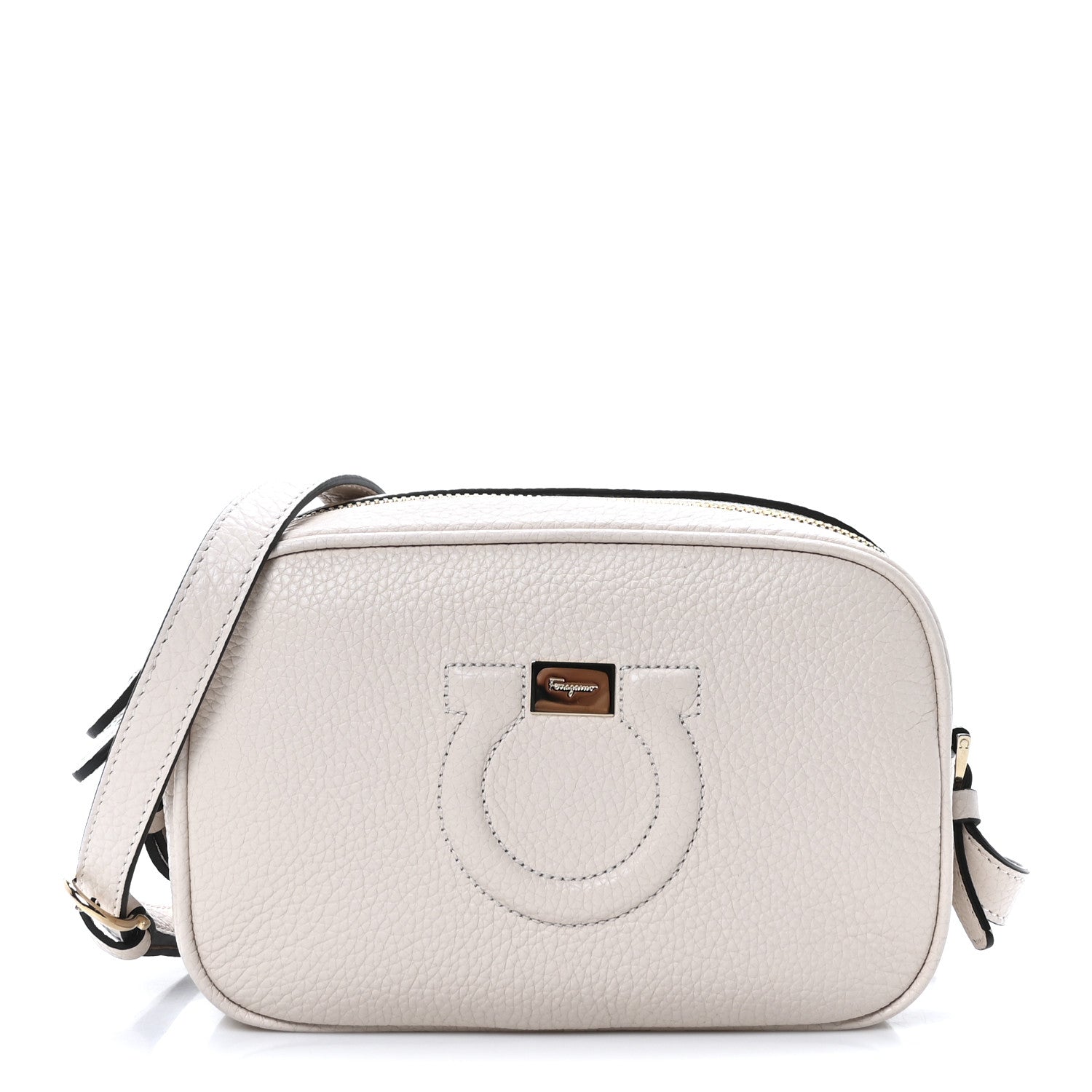 Salvatore Ferragamo Calfskin City Goncho Crossbody Camera Bag Ivory 1 of 10