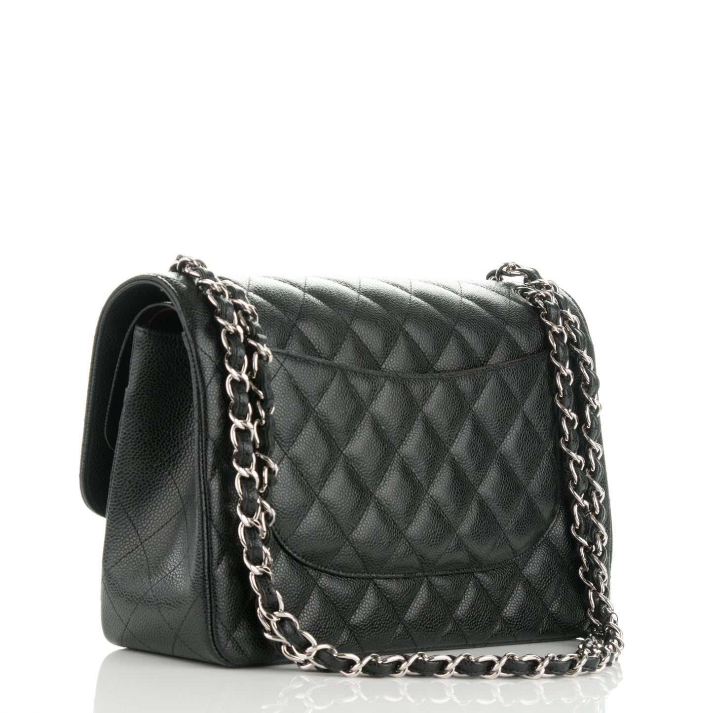 Caviar Quilted Jumbo Double Flap Black
