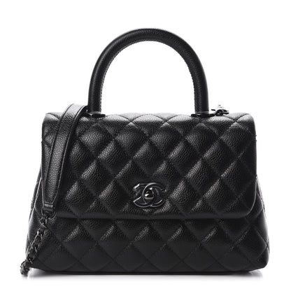 Chanel Iridescent Caviar Quilted Mini Coco Handle Flap So Black 1 of 13