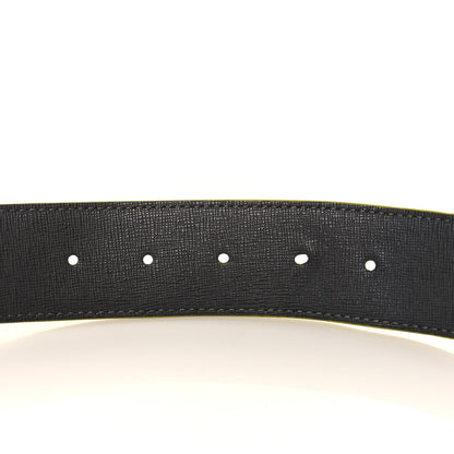 Fendi Vitello Century Elite Enamel FF Buckle Belt 100 40 Black Giallo Fluo 4 of 7