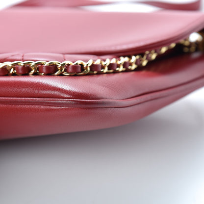 Chanel Lambskin Quilted Large CC Unchained Crossbody Red 9 of 10
