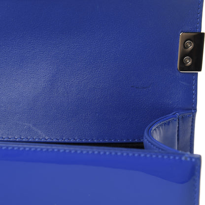 Chanel Patent Calfskin Quilted Small Plexiglass Boy Flap Blue 8 of 14