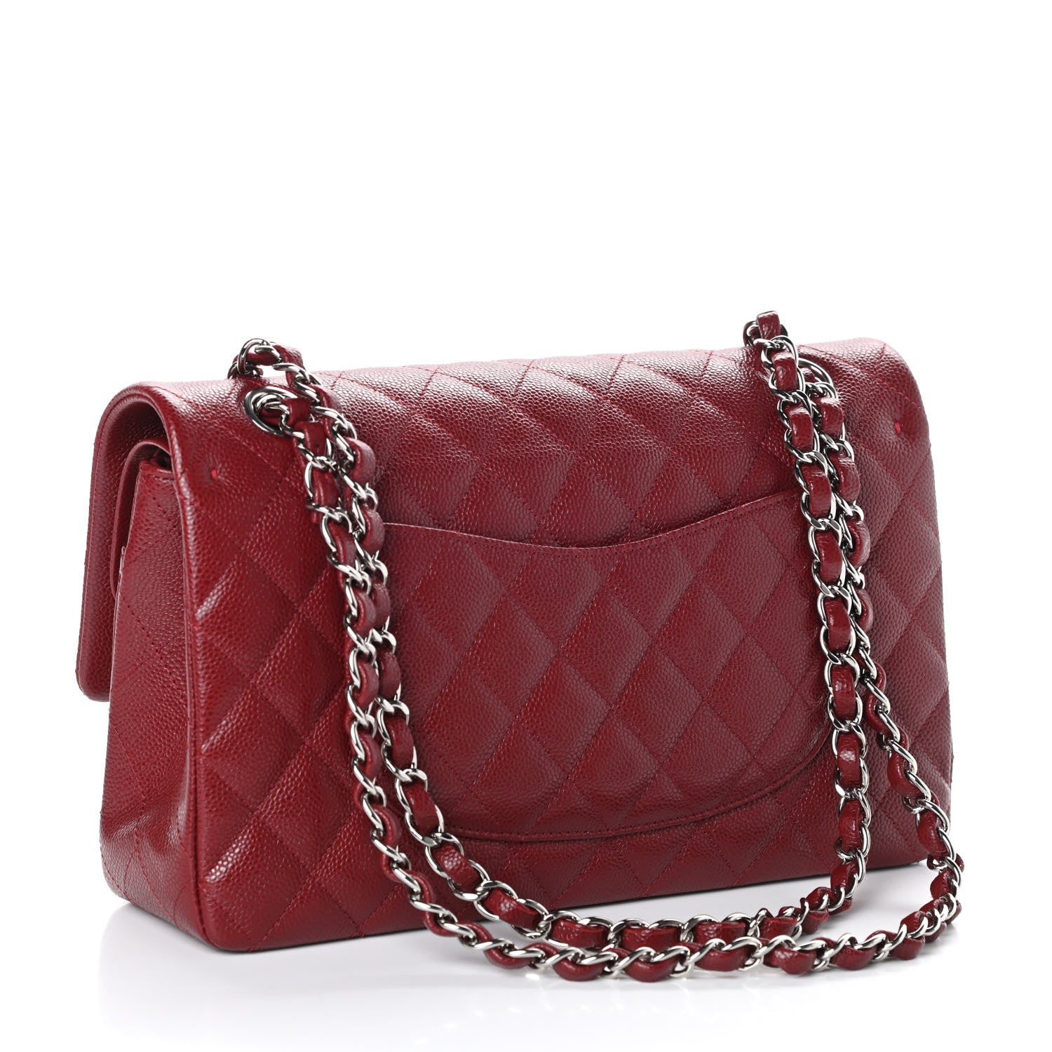Chanel Caviar Quilted Medium Double Flap Burgundy 3 of 10