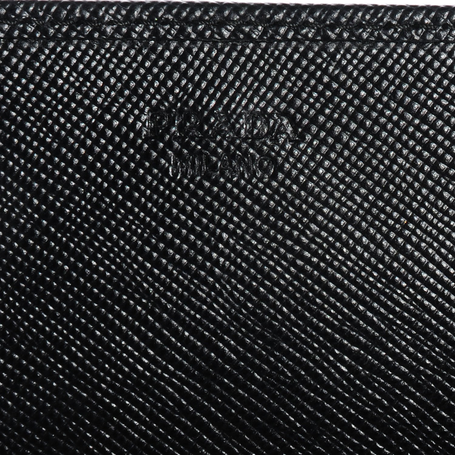 Prada Saffiano Metal Oro Chain Wallet Nero Black 7 of 9