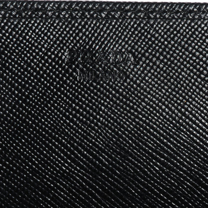 Prada Saffiano Metal Oro Chain Wallet Nero Black 7 of 9