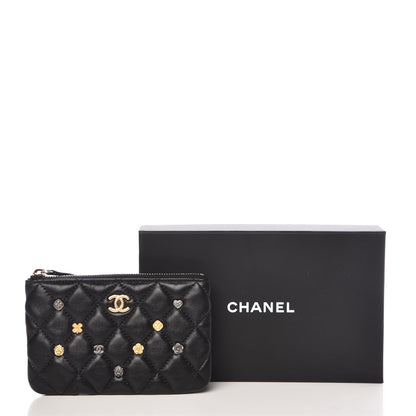 Chanel Lambskin Quilted Small Lucky Charms Cosmetic Case Black 8 of 8