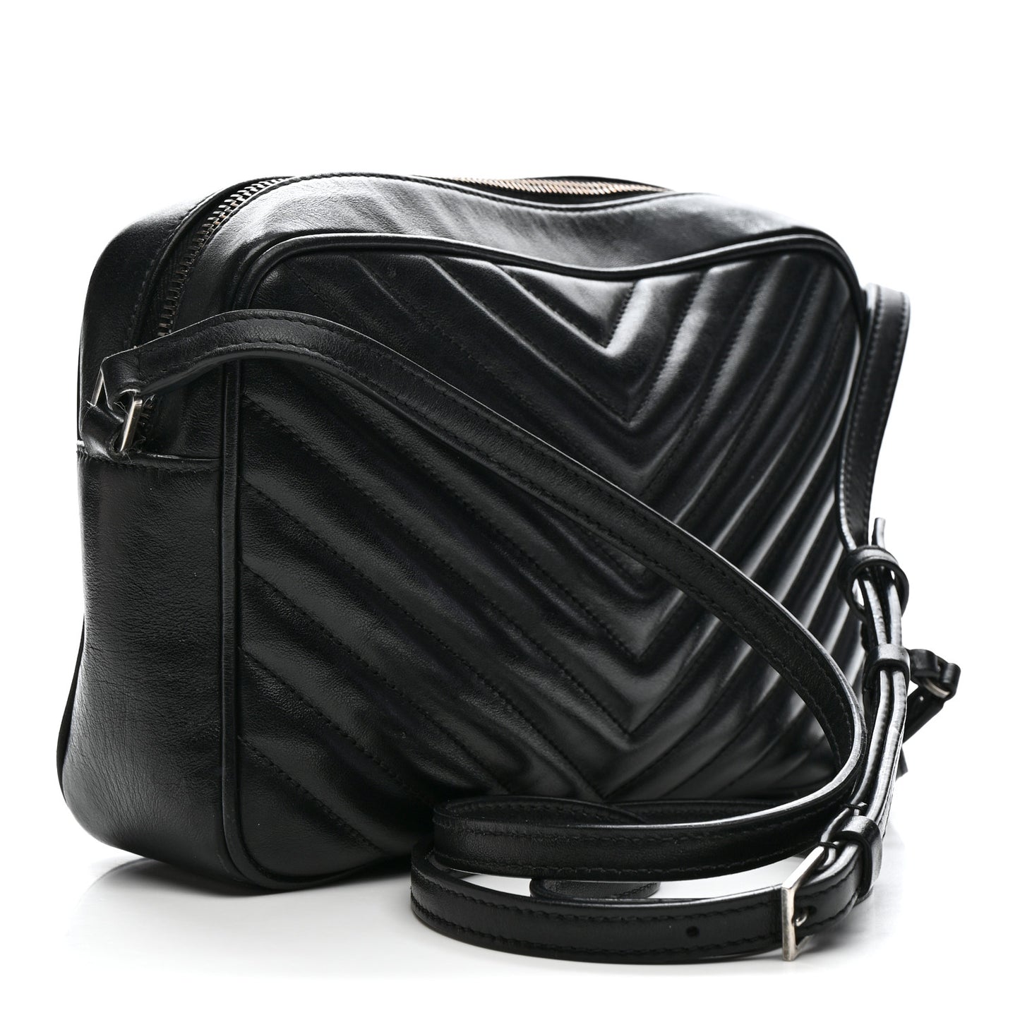Calfskin Matelasse Monogram Lou Camera Bag Black