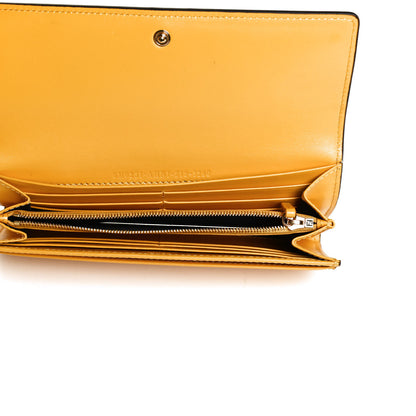 Fendi Vitello King Tamponata Logo Embossed Continental Wallet Mimosa Cyber Blue 5 of 9