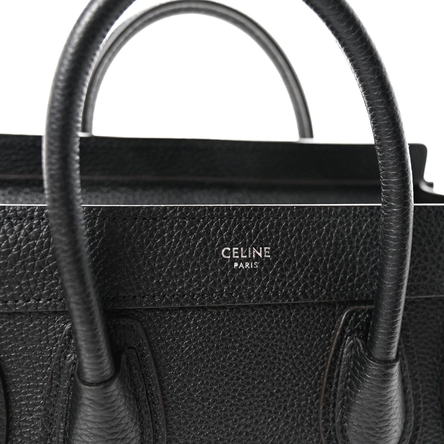 Celine Drummed Calfskin Nano Luggage Black 6 of 10