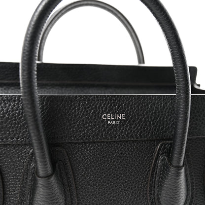 Celine Drummed Calfskin Nano Luggage Black 6 of 10