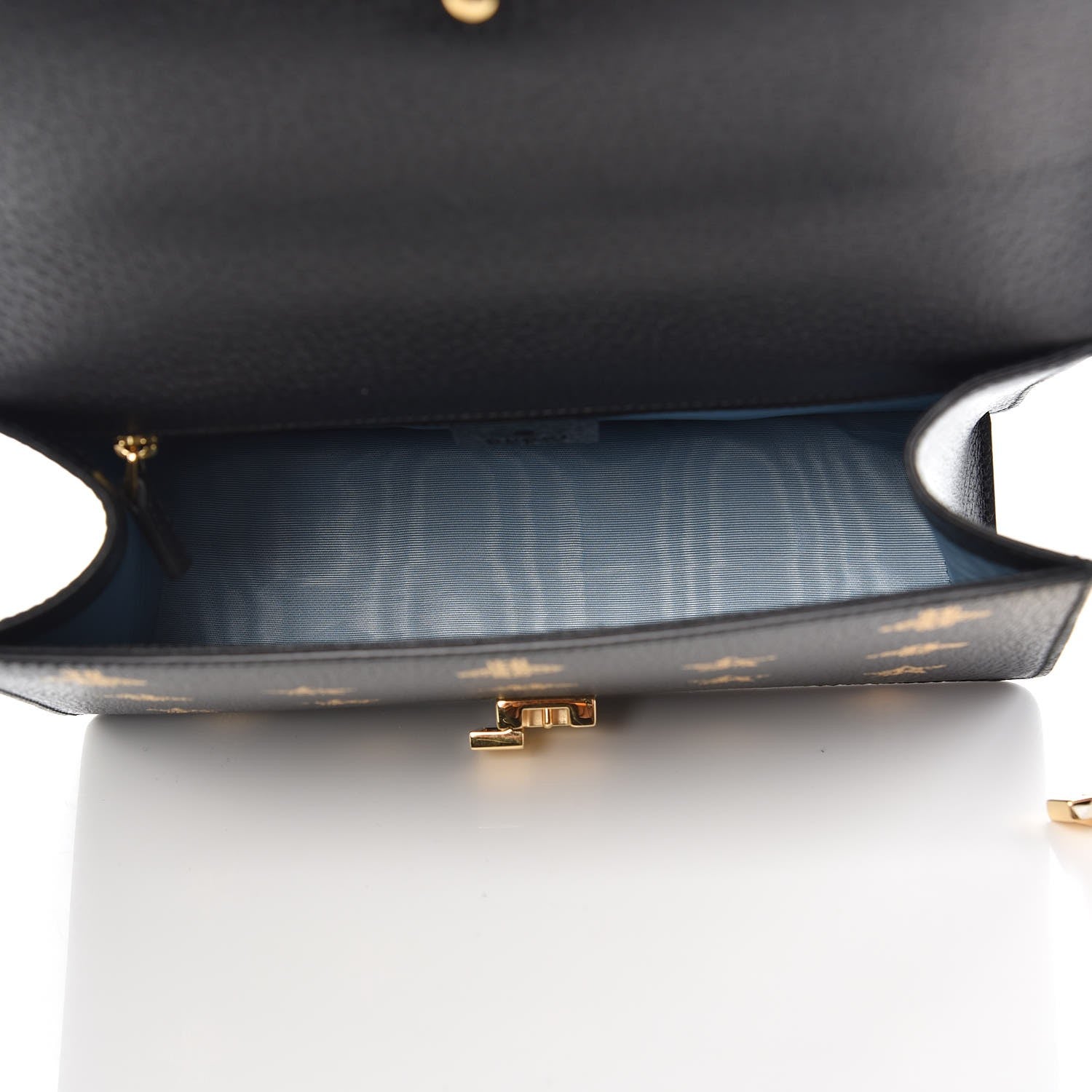 Gucci Textured Calfskin Bee Star Print Small Sylvie Shoulder Bag Black 5 of 6