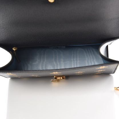 Gucci Textured Calfskin Bee Star Print Small Sylvie Shoulder Bag Black 5 of 6