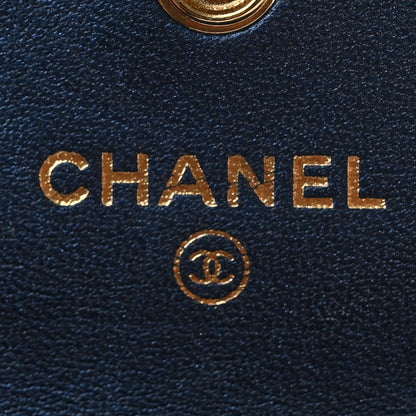 Chanel Metallic Lambskin Quilted Large Boy Gusset Flap Wallet Blue 6 of 11