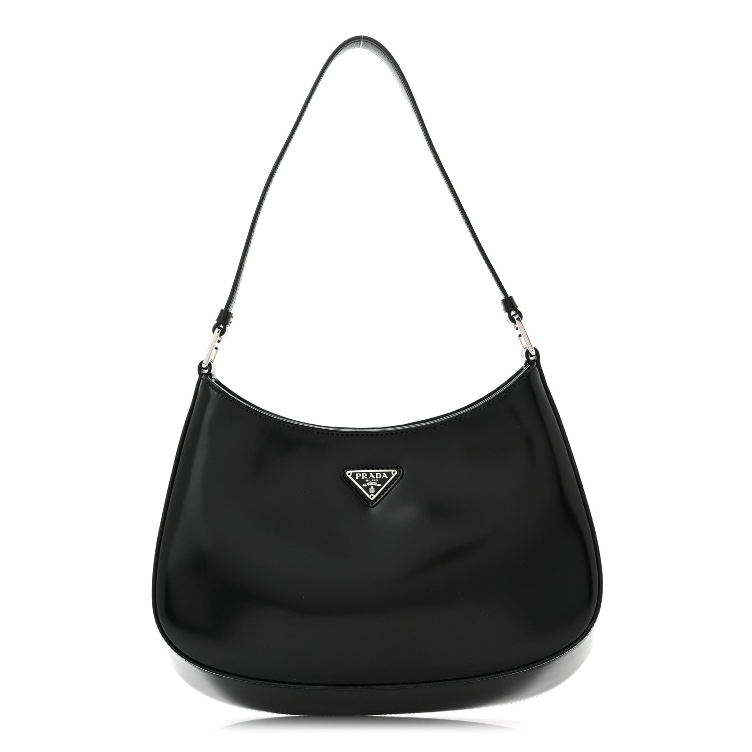 Prada Spazzolato Cleo Shoulder Bag Black 1 of 9