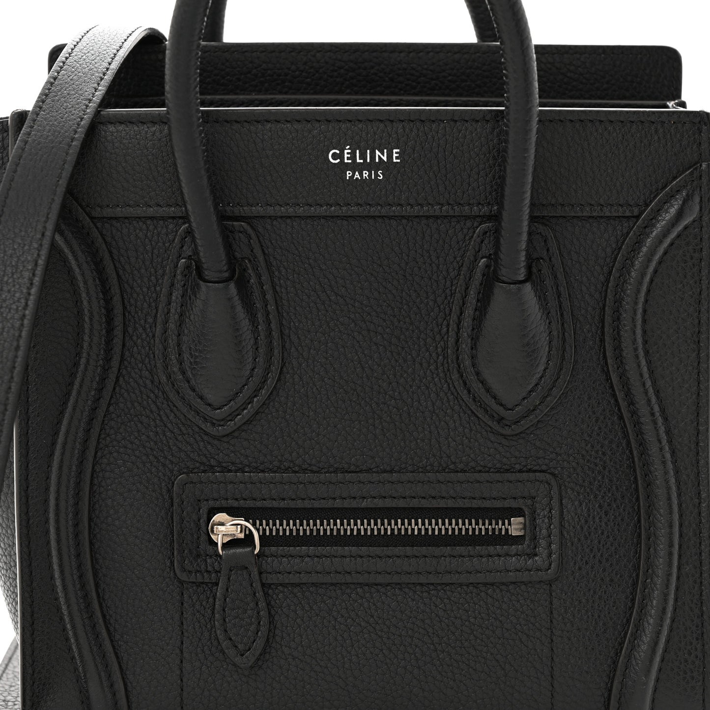 Drummed Calfskin Nano Luggage Black