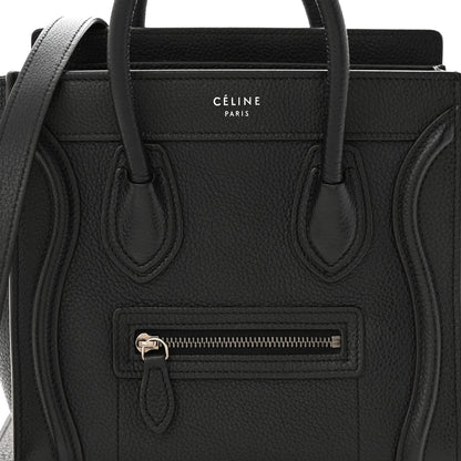 Celine Drummed Calfskin Nano Luggage Black 7 of 14