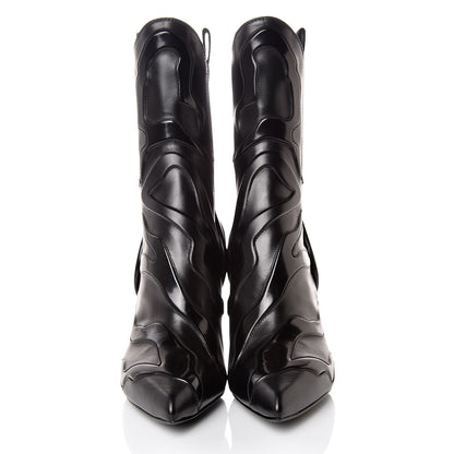 Louis Vuitton Calfskin Patent Monogram Fireball Ankle Boots 38 Black 2 of 10
