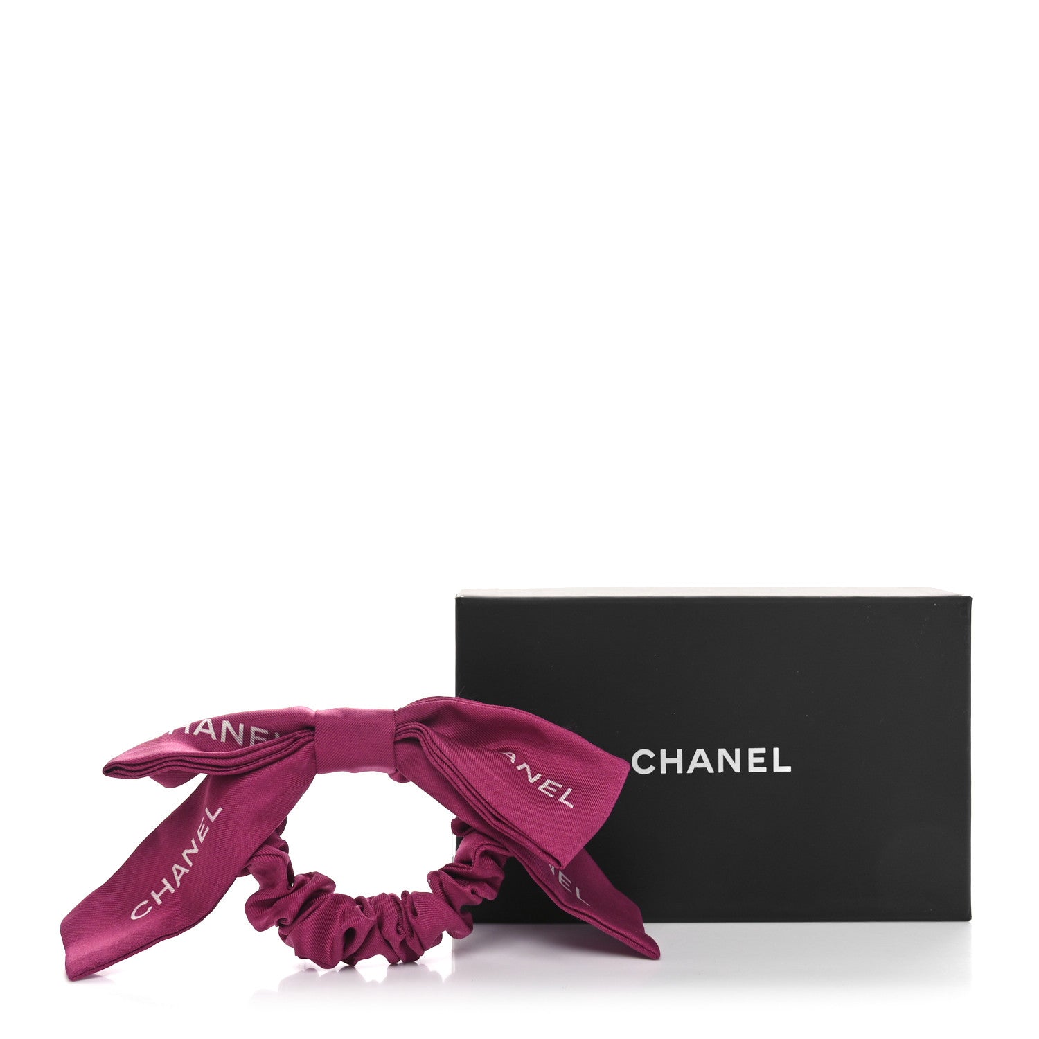 Chanel Silk Bow Scrunchie Hair Tie Fuchsia 4 of 4