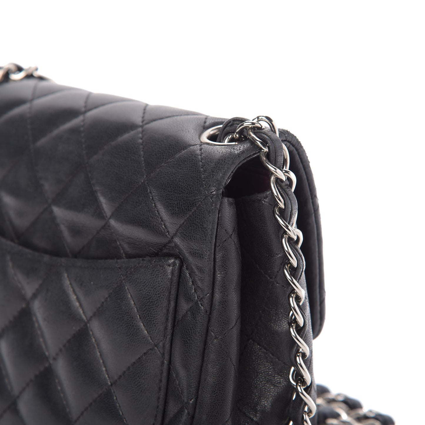 Lambskin Quilted Mini Square Flap Black