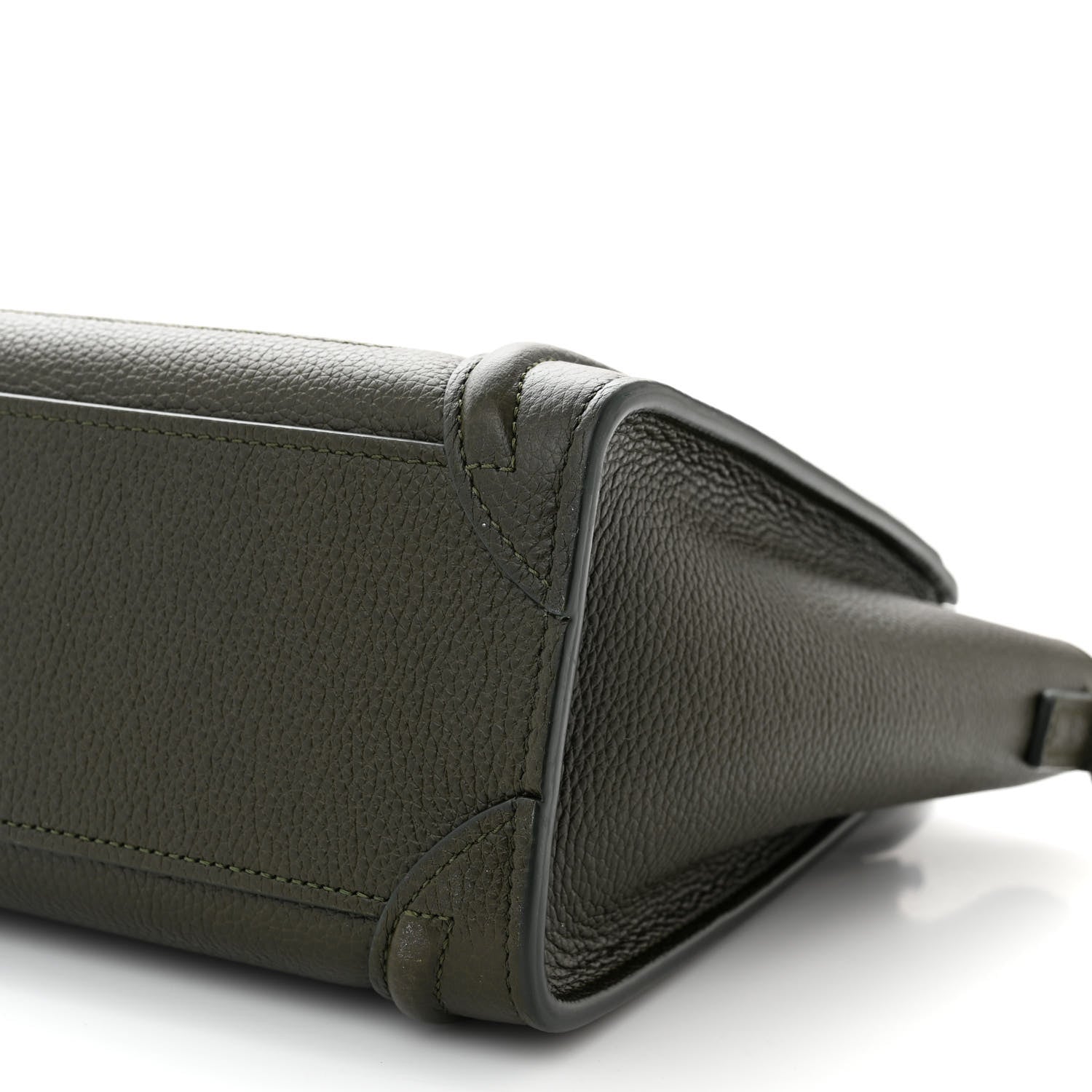 Celine Drummed Calfskin Nano Luggage Khaki 11 of 12