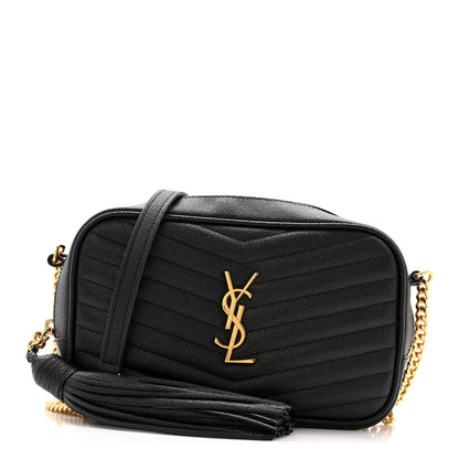 Saint Laurent Grain De Poudre Matelasse Monogram Mini Lou Camera Bag Black 1 of 12
