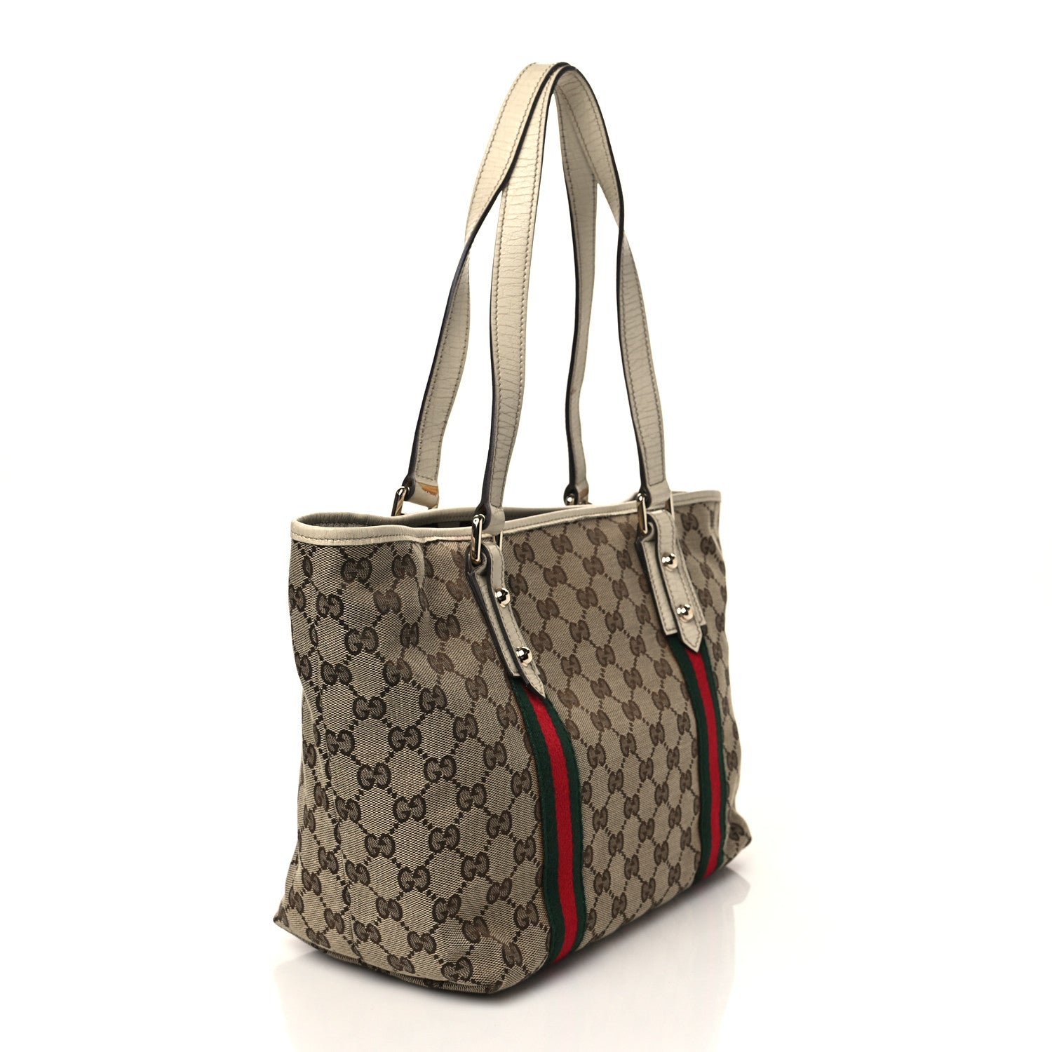 Gucci Monogram Medium Jolicoeur Tote White 2 of 9