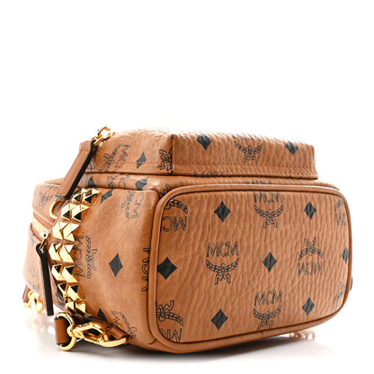 MCM Visetos Side Stud X-Mini Stark Backpack Cognac 4 of 10