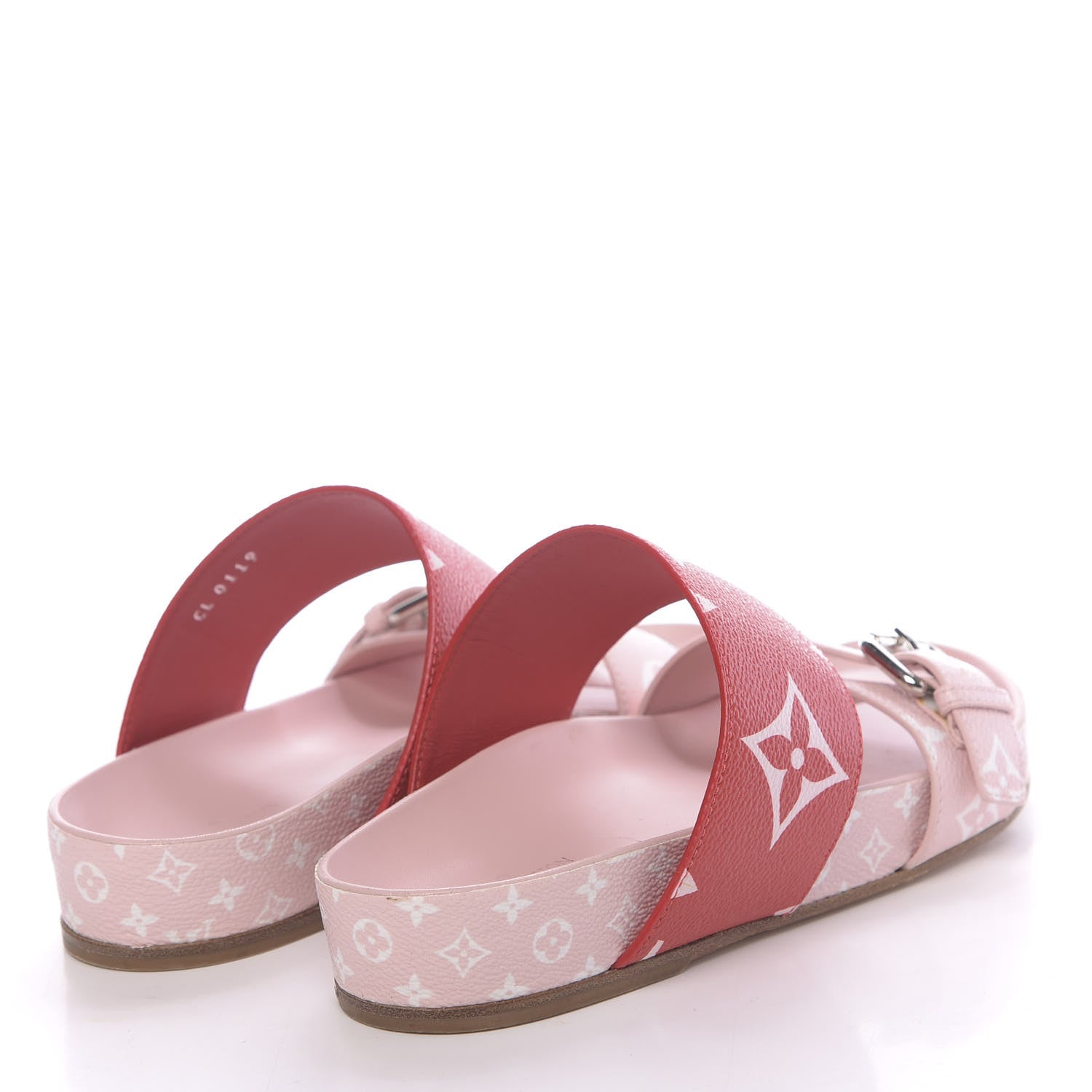 Louis Vuitton Monogram Giant Bom Dia Flat Mule Sandals 36 Rouge Rose 4 of 13