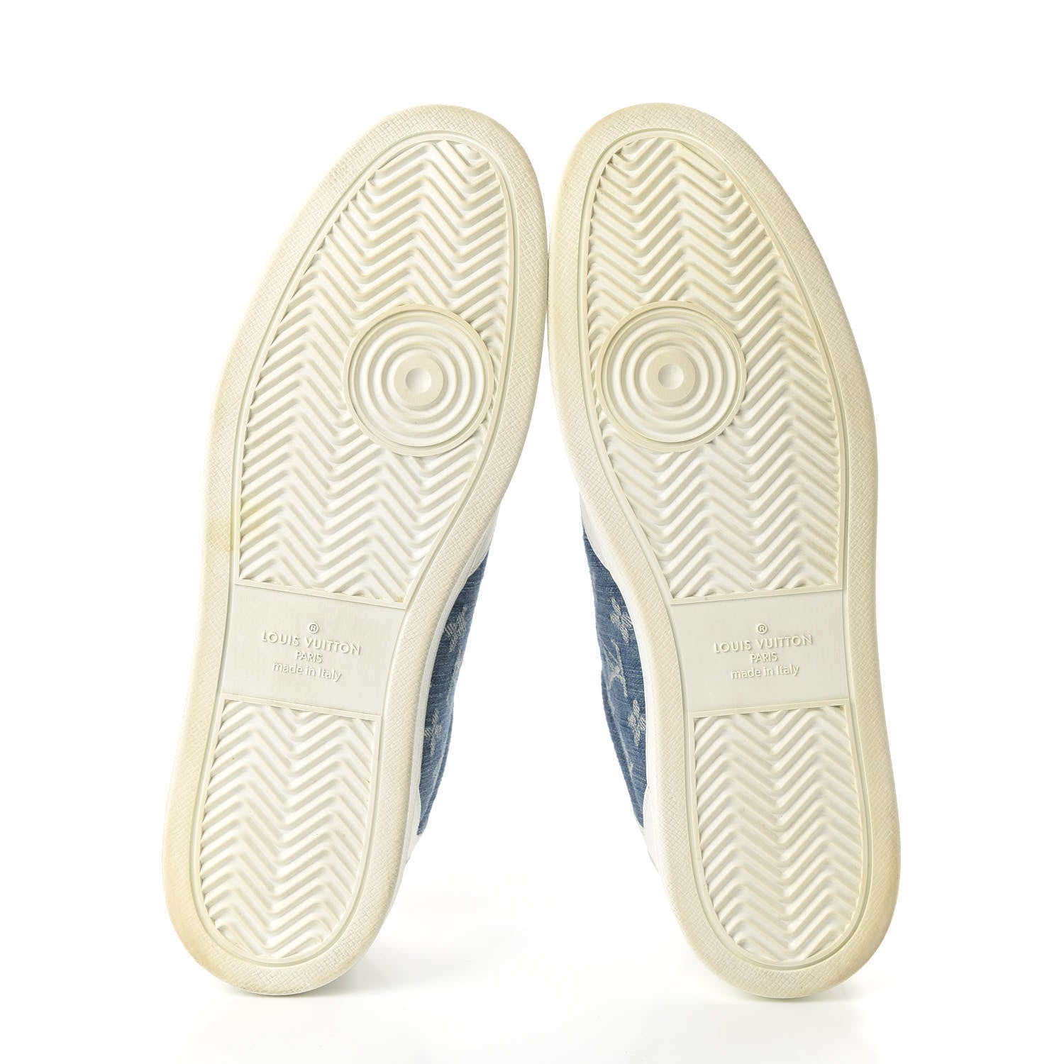 Louis Vuitton Calfskin Monogram Denim Rivoli Sneakers 11 White 5 of 8