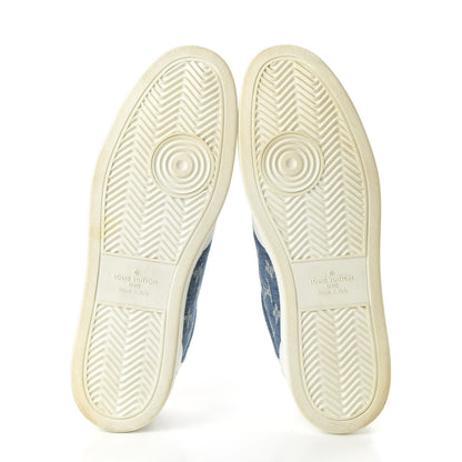 Louis Vuitton Calfskin Monogram Denim Rivoli Sneakers 11 White 5 of 8