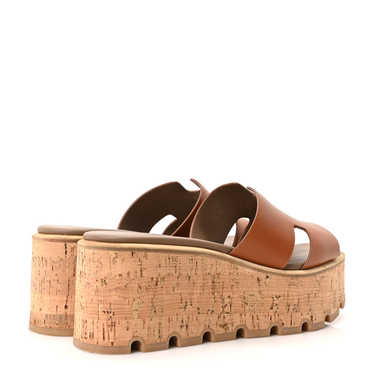 Calfskin Cork Eze 30 Sandals 36 Marron Glaise