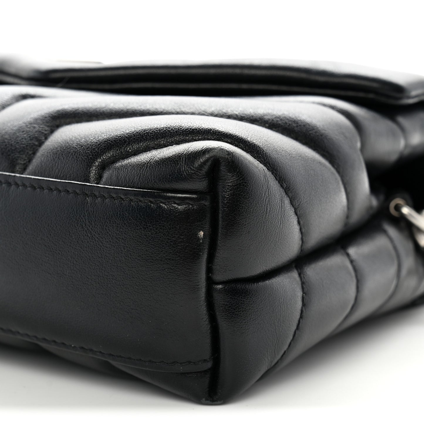 Calfskin Y Quilted Monogram Toy Loulou Crossbody Bag Black