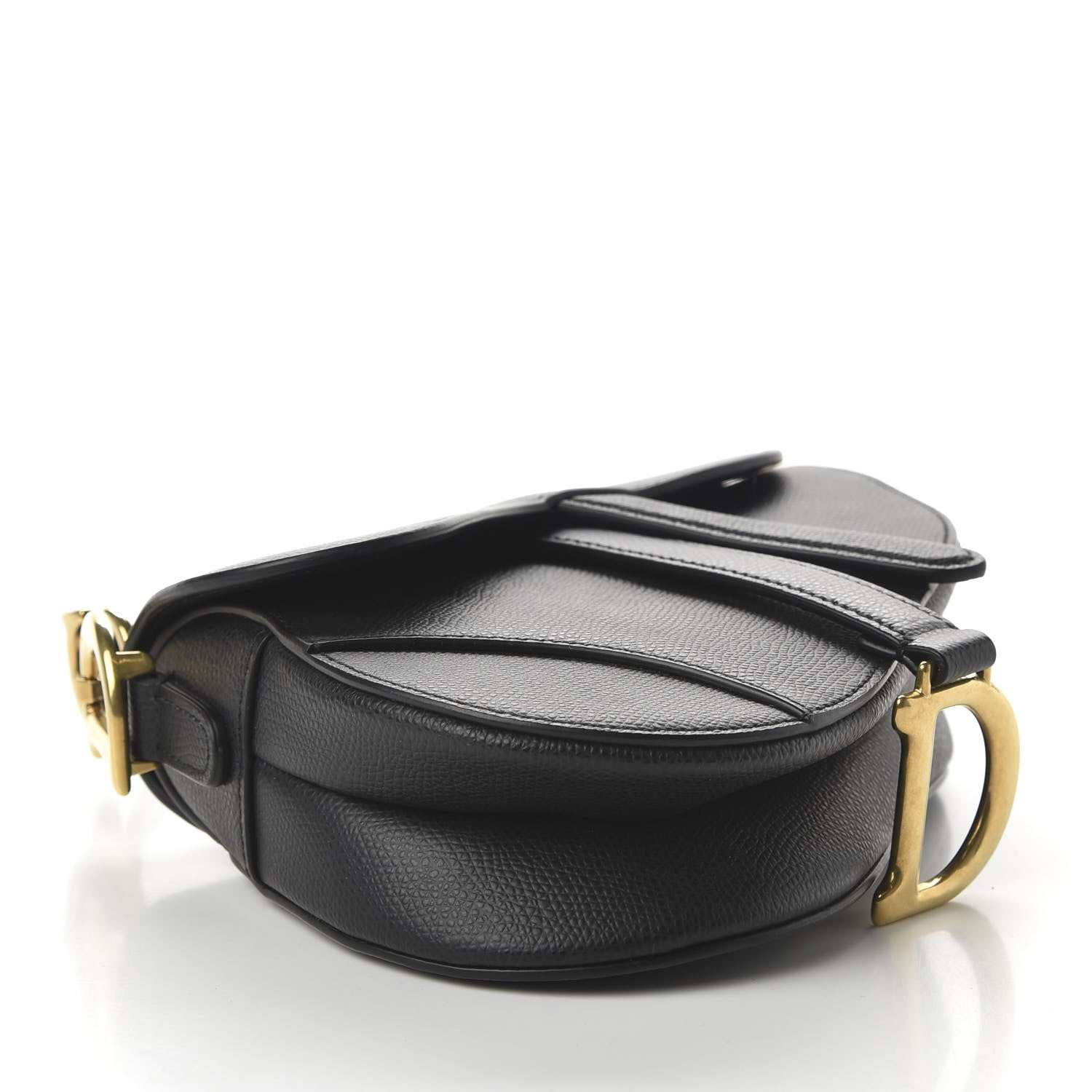 Christian Dior Grained Calfskin Mini Saddle Bag Black 4 of 9